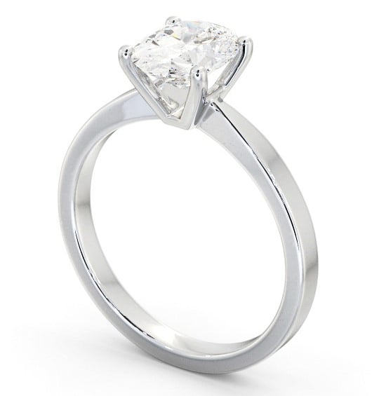 Oval Diamond Classic 4 Prong Engagement Ring 18K White Gold Solitaire ENOV23_WG_THUMB1 