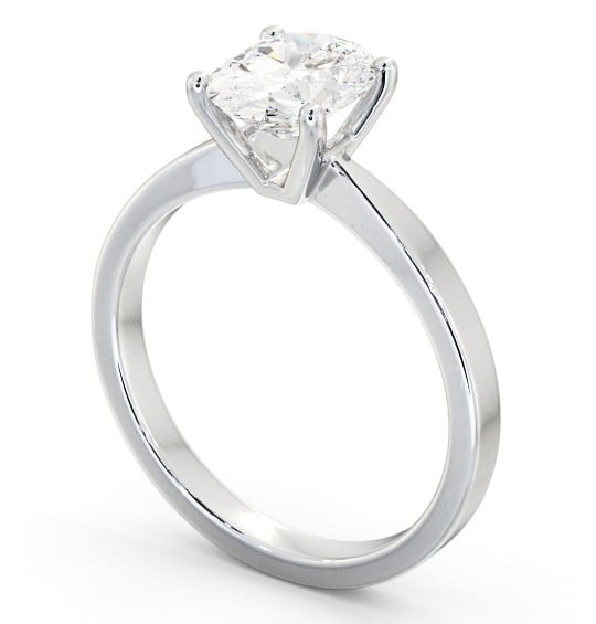 Oval Diamond Classic 4 Prong Engagement Ring 18K White Gold Solitaire ENOV23_WG_THUMB1