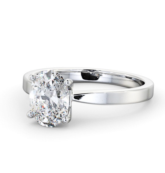  Oval Diamond Engagement Ring Platinum Solitaire - Lucienne ENOV23_WG_THUMB2 