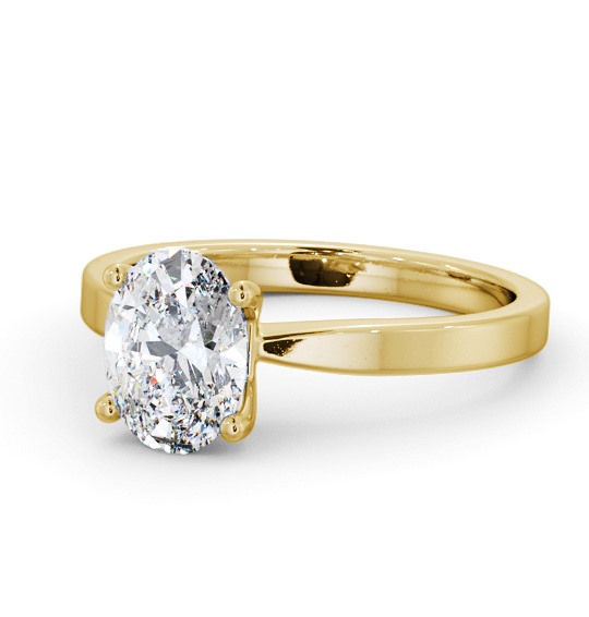 Oval Diamond Classic 4 Prong Engagement Ring 9K Yellow Gold Solitaire ENOV23_YG_THUMB2 