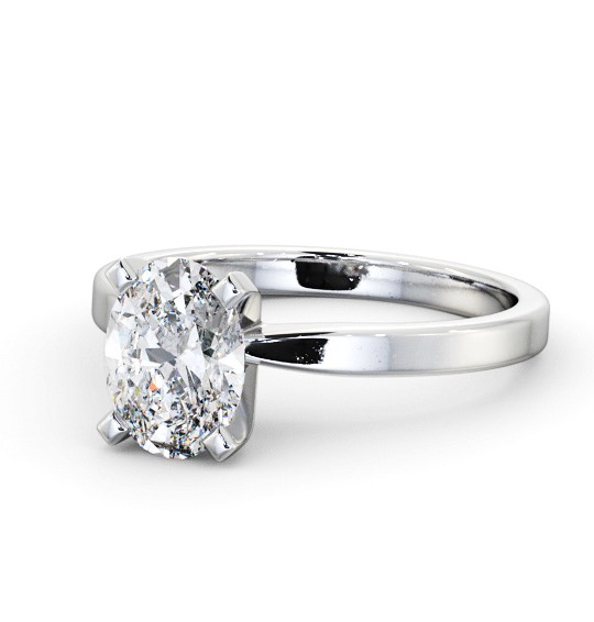  Oval Diamond Engagement Ring Platinum Solitaire - Kempsey ENOV24_WG_THUMB2 