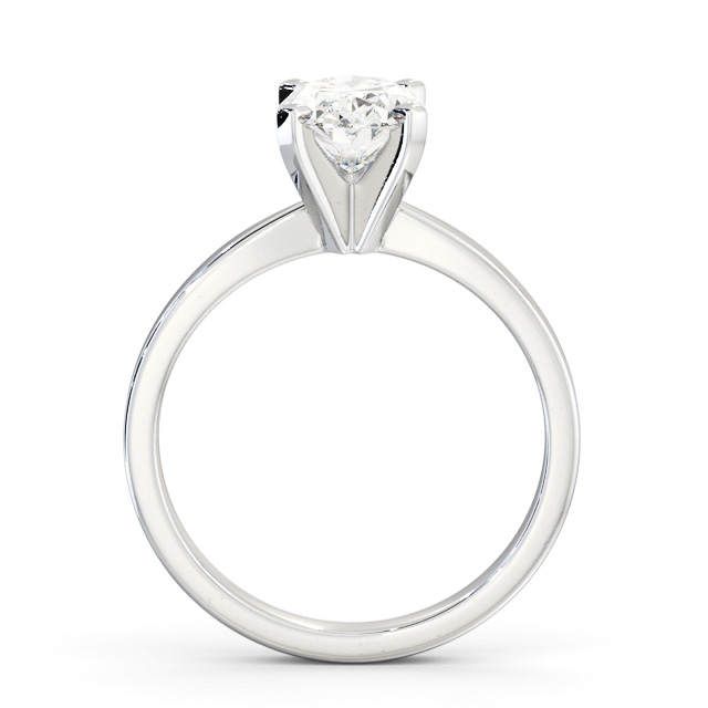 Oval Diamond Engagement Ring 18K White Gold Solitaire - Kempsey ENOV24_WG_UP