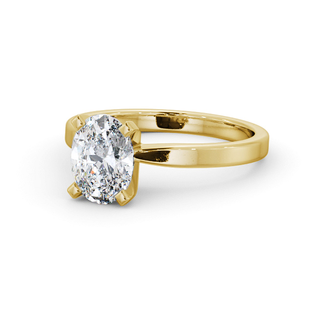 Oval Diamond Engagement Ring 18K Yellow Gold Solitaire - Kempsey ENOV24_YG_FLAT