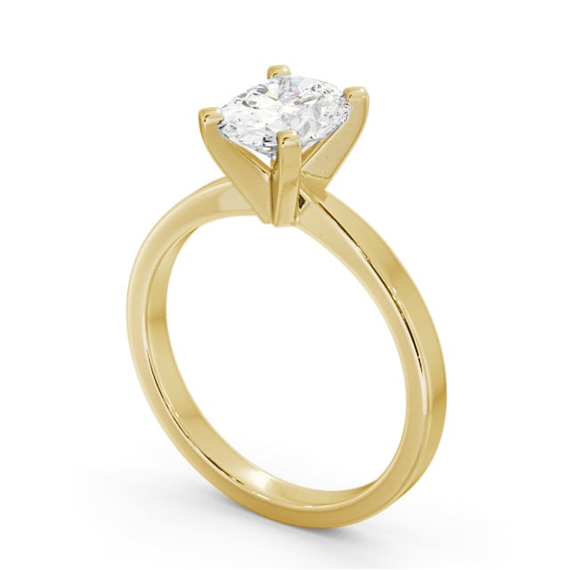 Oval Diamond Engagement Ring 18K Yellow Gold Solitaire - Kempsey ENOV24_YG_SIDE