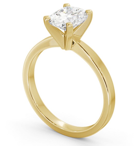 Oval Diamond Square Prongs Engagement Ring 18K Yellow Gold Solitaire ENOV24_YG_THUMB1