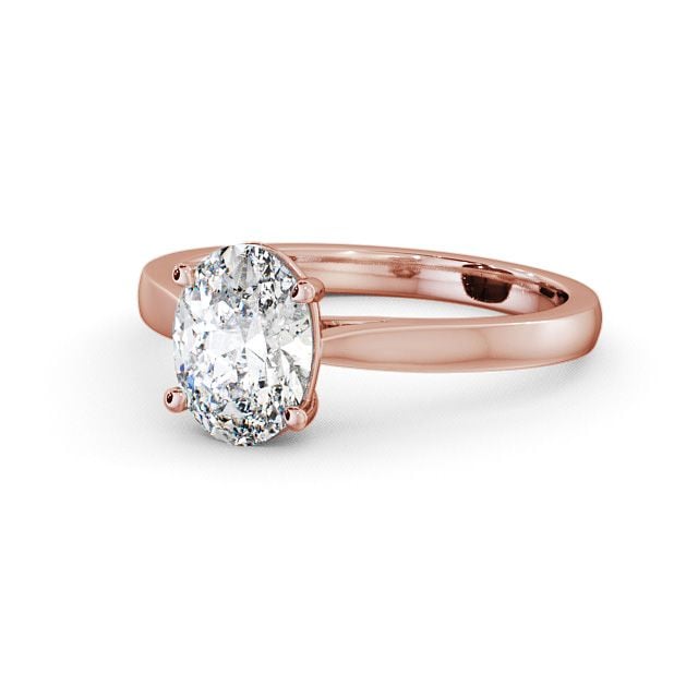 Oval Diamond Engagement Ring 18K Rose Gold Solitaire - Aveley ENOV2_RG_FLAT