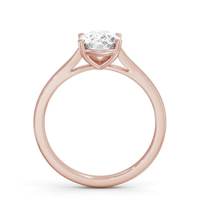 Oval Diamond Engagement Ring 18K Rose Gold Solitaire - Aveley ENOV2_RG_UP