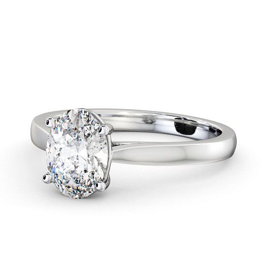  Oval Diamond Engagement Ring Platinum Solitaire - Aveley ENOV2_WG_THUMB2 