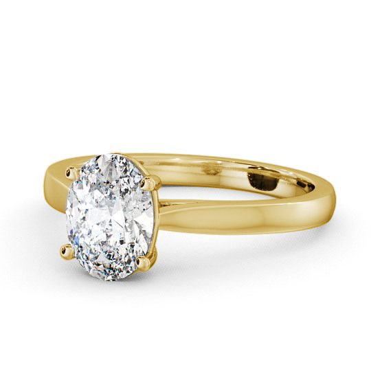  Oval Diamond Engagement Ring 9K Yellow Gold Solitaire - Aveley ENOV2_YG_THUMB2 