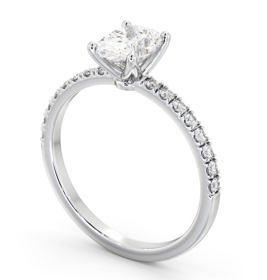 Oval Diamond 4 Prong Engagement Ring Palladium Solitaire with Channel Set Side Stones ENOV30S_WG_THUMB1 