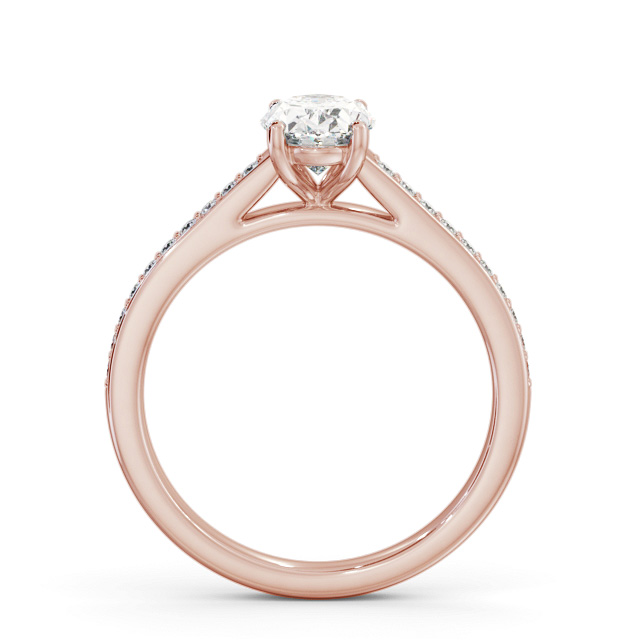 Oval Diamond Engagement Ring 18K Rose Gold Solitaire With Side Stones - Tabatha ENOV34S_RG_UP