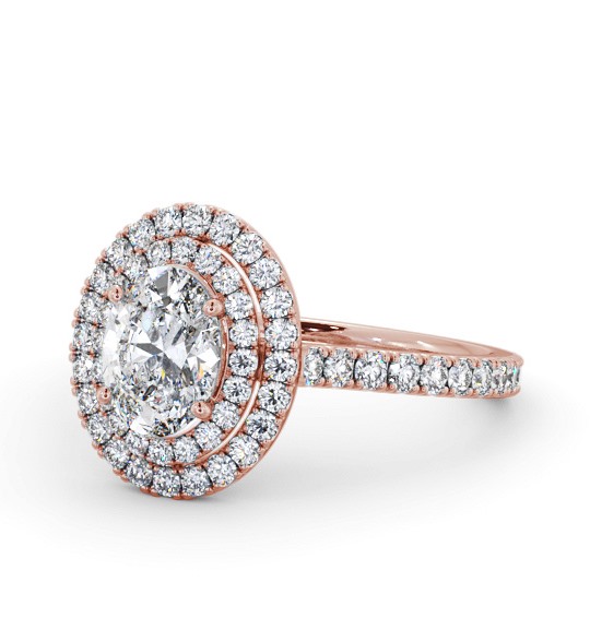  Halo Oval Diamond Engagement Ring 18K Rose Gold - Anastasia ENOV35_RG_THUMB2 