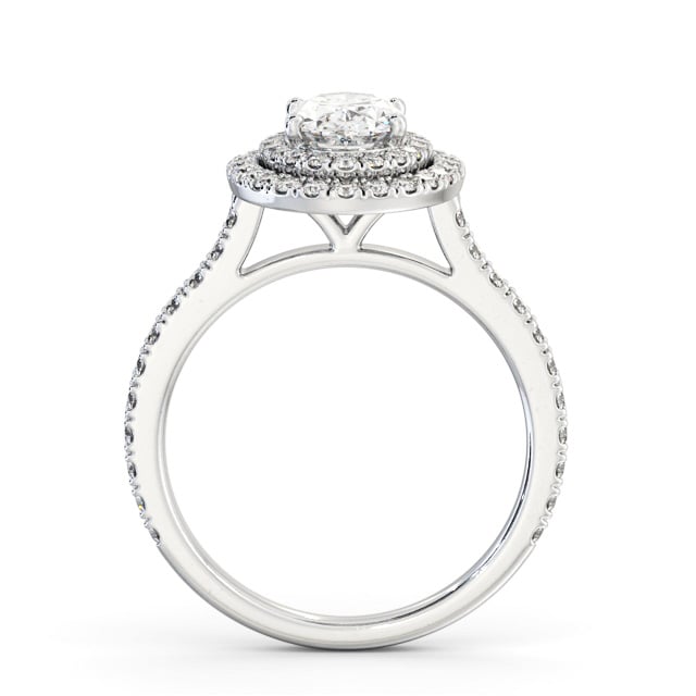 Halo Oval Diamond Engagement Ring 9K White Gold - Anastasia ENOV35_WG_UP