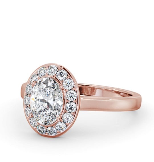  Halo Oval Diamond Engagement Ring 9K Rose Gold - Earnley ENOV36_RG_THUMB2 