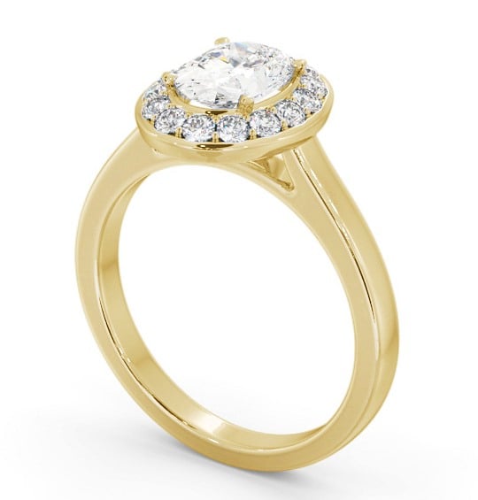 Halo Oval Diamond Engagement Ring 18K Yellow Gold ENOV36_YG_THUMB1