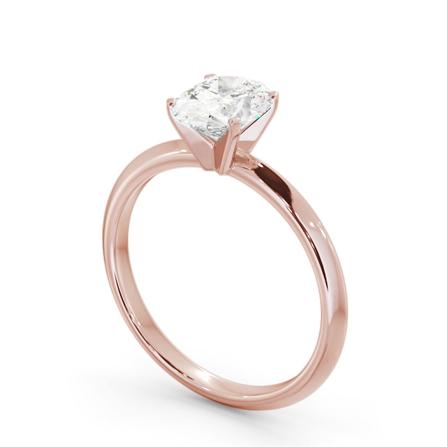 Oval Diamond Engagement Ring 9K Rose Gold Solitaire - Aller ENOV37_RG_SIDE