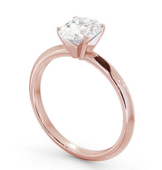 Oval Diamond Knife Edge Band Engagement Ring 18K Rose Gold Solitaire ENOV37_RG_THUMB1