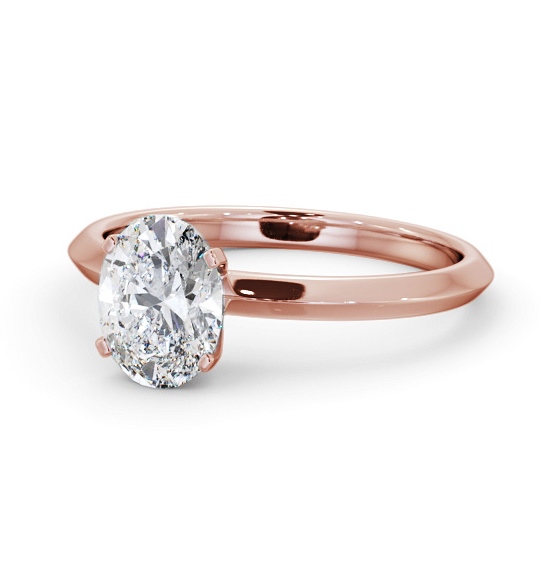  Oval Diamond Engagement Ring 9K Rose Gold Solitaire - Aller ENOV37_RG_THUMB2 