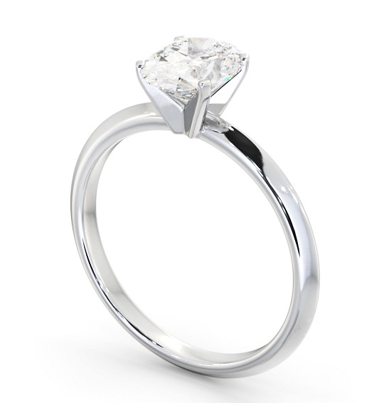  Oval Diamond Engagement Ring 18K White Gold Solitaire - Aller ENOV37_WG_THUMB1 