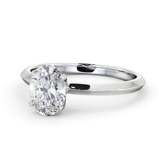  Oval Diamond Engagement Ring 18K White Gold Solitaire - Aller ENOV37_WG_THUMB2 