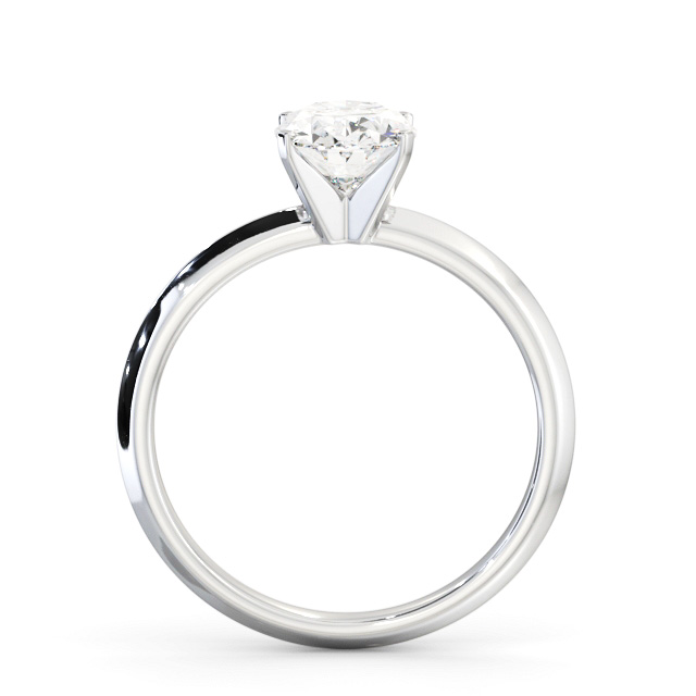 Oval Diamond Engagement Ring 18K White Gold Solitaire - Aller ENOV37_WG_UP