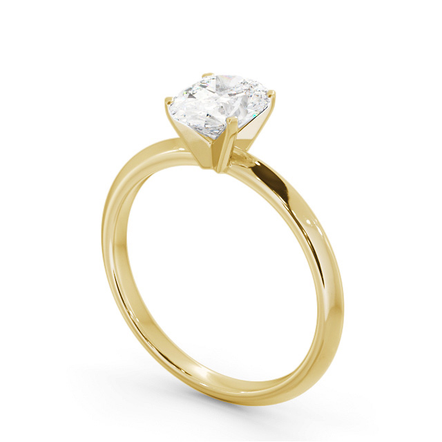 Oval Diamond Engagement Ring 18K Yellow Gold Solitaire - Aller ENOV37_YG_SIDE