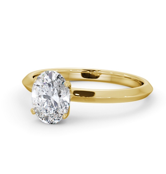 Oval Diamond Knife Edge Band Engagement Ring 9K Yellow Gold Solitaire ENOV37_YG_THUMB2 