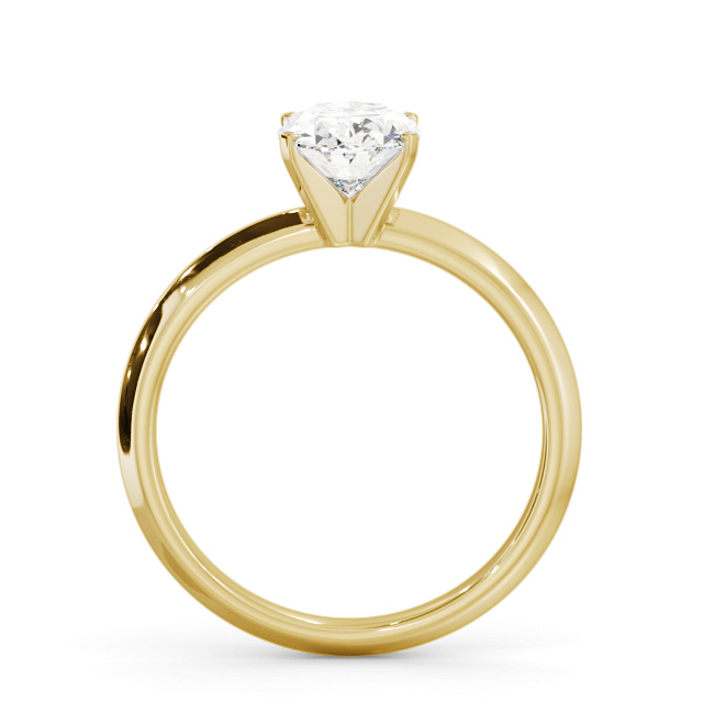 Oval Diamond Engagement Ring 18K Yellow Gold Solitaire - Aller ENOV37_YG_UP