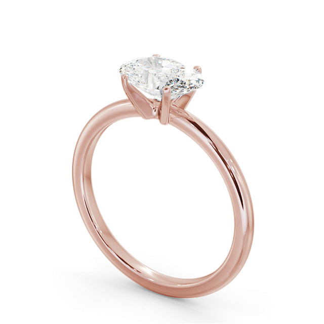 Oval Diamond Engagement Ring 9K Rose Gold Solitaire - Xander ENOV38_RG_SIDE