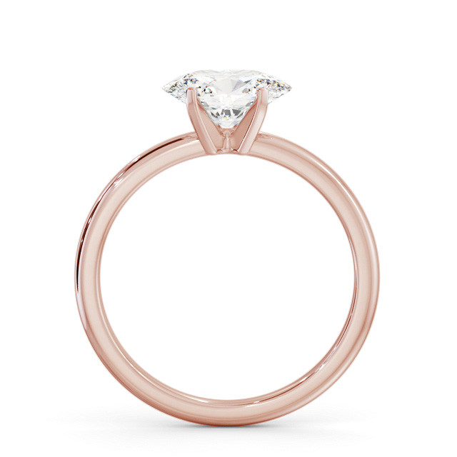 Oval Diamond Engagement Ring 9K Rose Gold Solitaire - Xander ENOV38_RG_UP