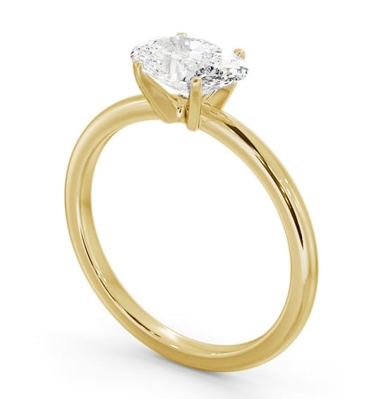 Oval Diamond East To West Style Engagement Ring 18K Yellow Gold Solitaire ENOV38_YG_THUMB1
