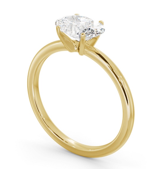 Oval Diamond East To West Style Engagement Ring 9K Yellow Gold Solitaire ENOV38_YG_THUMB1