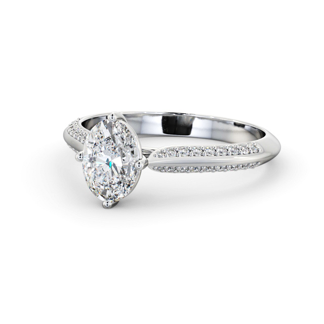 Monique Lhuillier Bliss Diamond Engagement Ring 1-3/8 ct tw Emerald &  Round-cut 18K White Gold | Kay