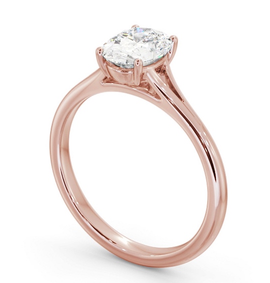  Oval Diamond Engagement Ring 9K Rose Gold Solitaire - Rawthey ENOV39_RG_THUMB1 