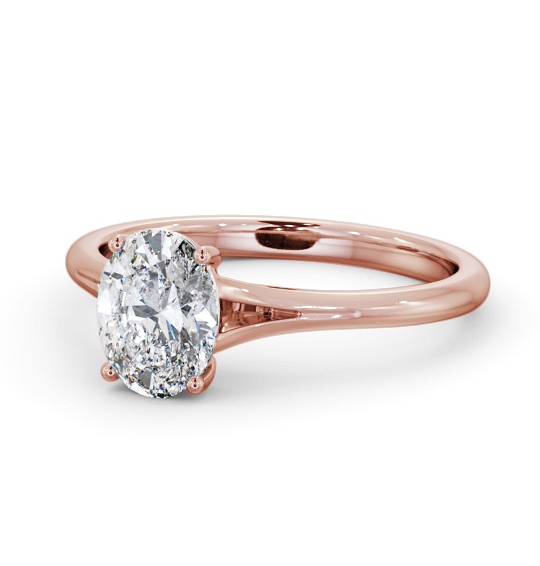  Oval Diamond Engagement Ring 18K Rose Gold Solitaire - Rawthey ENOV39_RG_THUMB2 