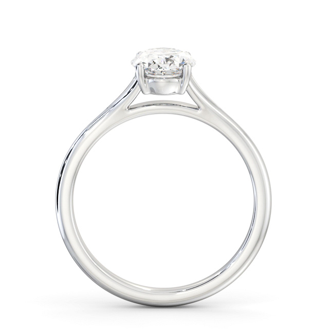 Oval Diamond Engagement Ring 18K White Gold Solitaire - Rawthey ENOV39_WG_UP
