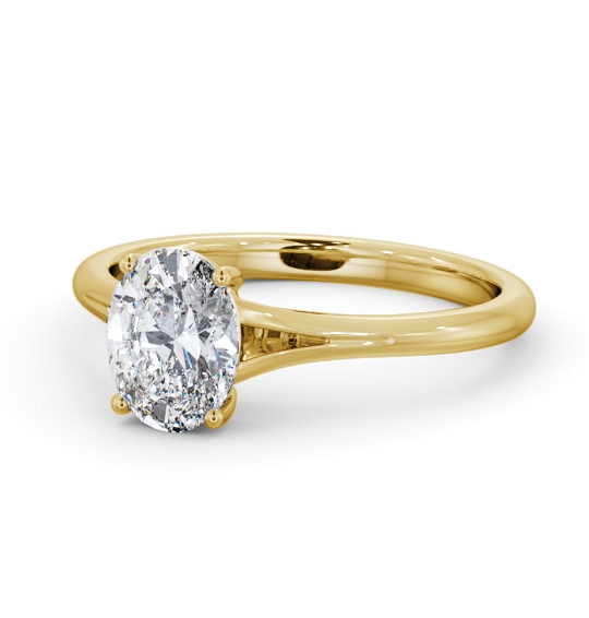 Oval Diamond Engagement Ring 18K Yellow Gold Solitaire - Rawthey ENOV39_YG_THUMB2 
