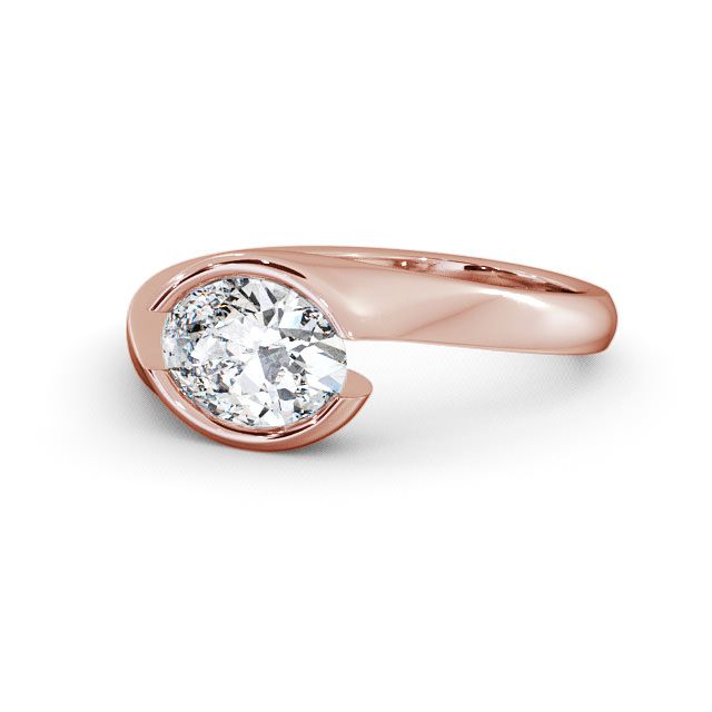 Oval Diamond Engagement Ring 9K Rose Gold Solitaire - Serlby ENOV3_RG_FLAT