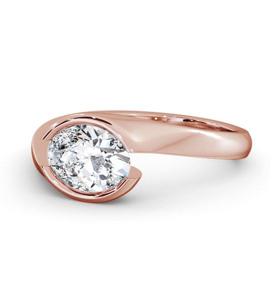 Oval Diamond Sweeping Tension Set Engagement Ring 18K Rose Gold Solitaire ENOV3_RG_THUMB2 