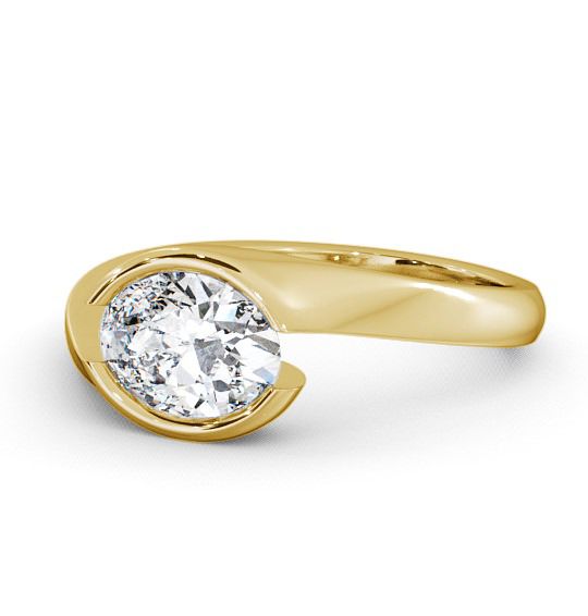 Oval Diamond Sweeping Tension Set Engagement Ring 9K Yellow Gold Solitaire ENOV3_YG_THUMB2 