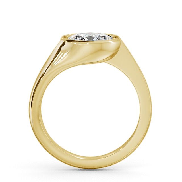 Oval Diamond Engagement Ring 18K Yellow Gold Solitaire - Serlby ENOV3_YG_UP