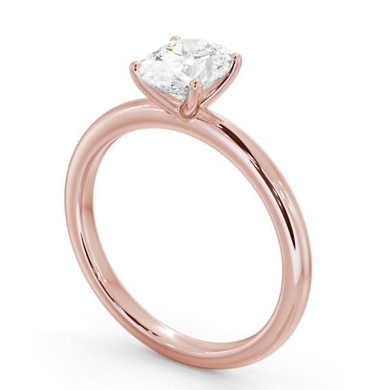 Oval Diamond Sleek 4 Prong Engagement Ring 18K Rose Gold Solitaire ENOV40_RG_THUMB1