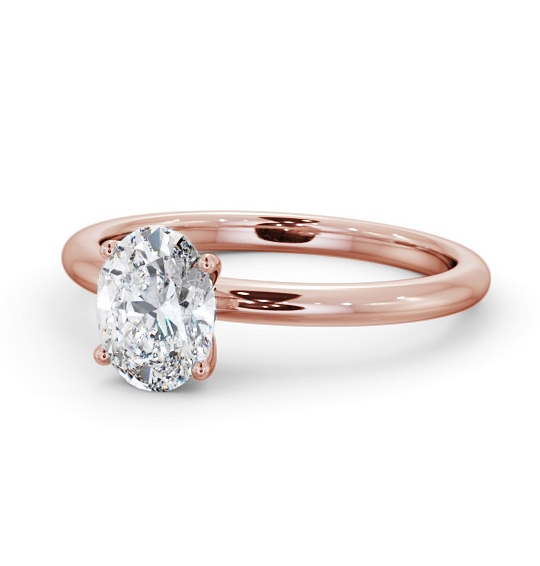  Oval Diamond Engagement Ring 18K Rose Gold Solitaire - Rowan ENOV40_RG_THUMB2 