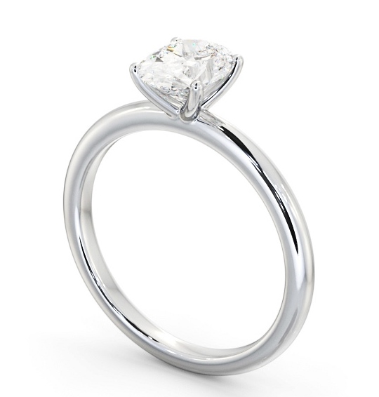 Oval Diamond Sleek 4 Prong Engagement Ring 18K White Gold Solitaire ENOV40_WG_THUMB1 