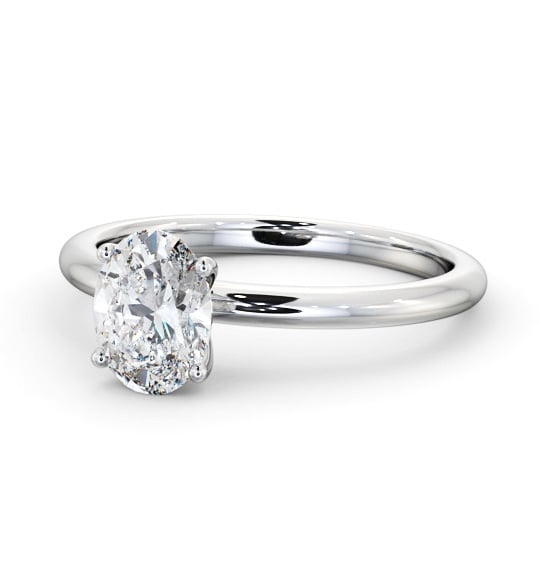  Oval Diamond Engagement Ring 9K White Gold Solitaire - Rowan ENOV40_WG_THUMB2 