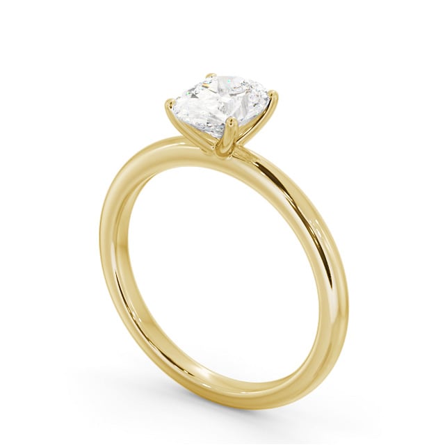 Oval Diamond Engagement Ring 18K Yellow Gold Solitaire - Rowan ENOV40_YG_SIDE