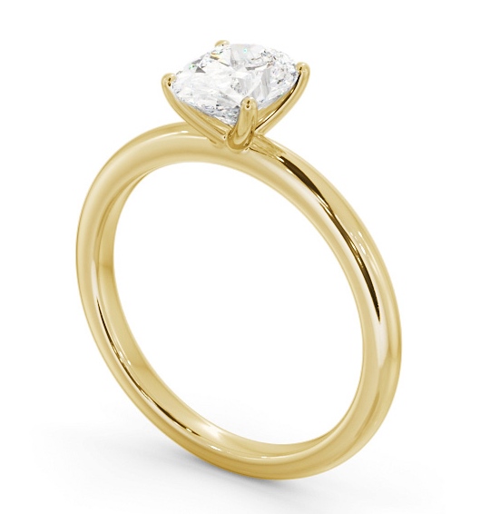 Oval Diamond Sleek 4 Prong Engagement Ring 9K Yellow Gold Solitaire ENOV40_YG_THUMB1