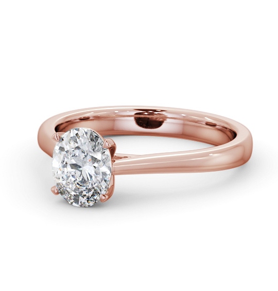  Oval Diamond Engagement Ring 18K Rose Gold Solitaire - Palmira ENOV41_RG_THUMB2 