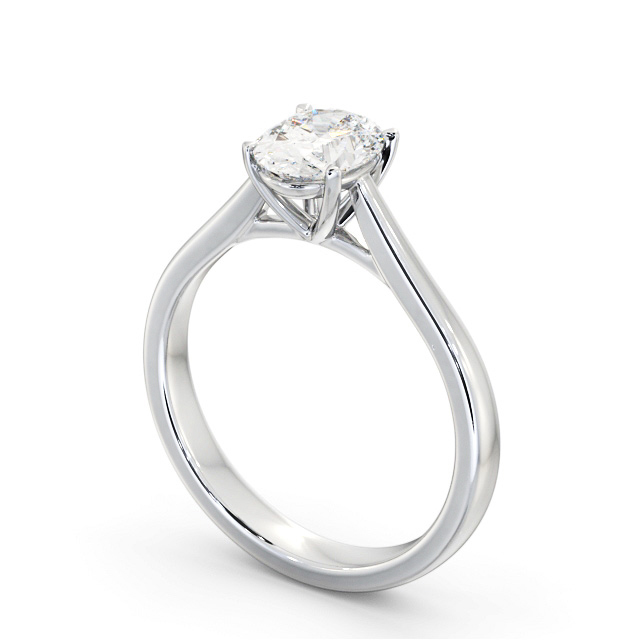 Oval Diamond Engagement Ring Palladium Solitaire - Palmira ENOV41_WG_SIDE