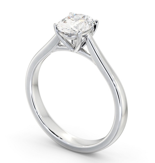 Oval Diamond Classic 4 Prong Engagement Ring Platinum Solitaire ENOV41_WG_THUMB1 